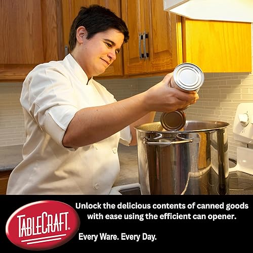 Miniatura 6 de TableCraft 10993 PerfectGrip - Abrelatas de mano, acero cromado, esfera giratoria grande, fácil agarre, apto para lavavajillas, agujero para colgar,