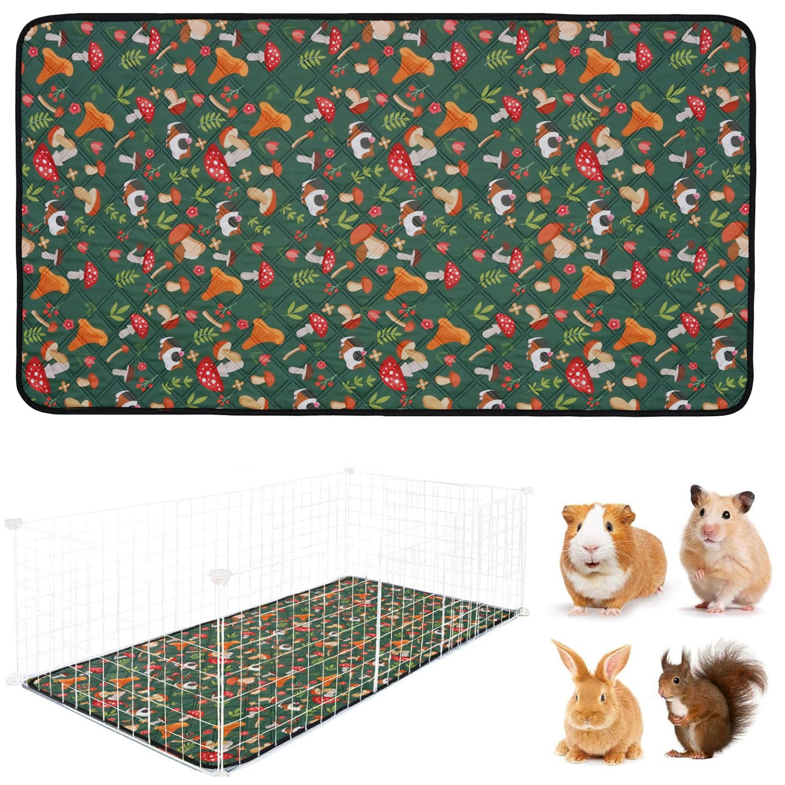 Rarityll 1 Pcs Guinea Pig Cage Liner, 61X45cm Washable & Reusable Guinea Pig Bedding, Waterproof Pet Pee Pads For Rabbit, Chinchilla, Hamster, Small Animal Mat