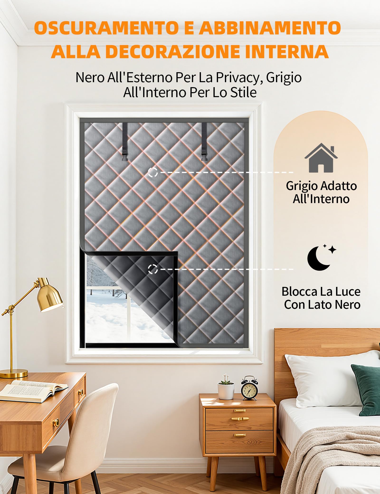 Kit di Isolamento per Finestre 120×160CM, Isolante Termico Riutilizzabile, Copertura Impermeabile Anti-Spifferi per Casa e Camera da Letto e Cantina