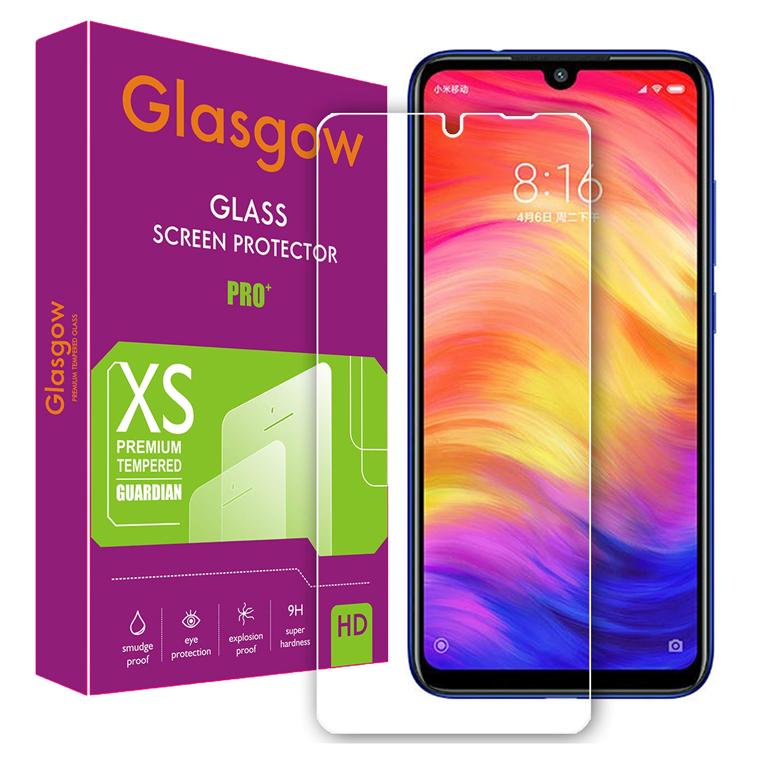 Glasgow 9H+ High Definition [HD] Tempered Glass for Mi Redmi Note 7 Pro Screen Protection Premium Product [Curved Edges] [Gorilla] (B07Y22H8QY) Amazon Price History, Amazon Price Tracker