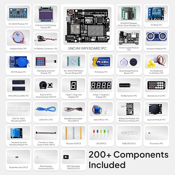 ELEGOO UNO R4 WiFi Super Starter Kit Compatible with Arduino for Beginners