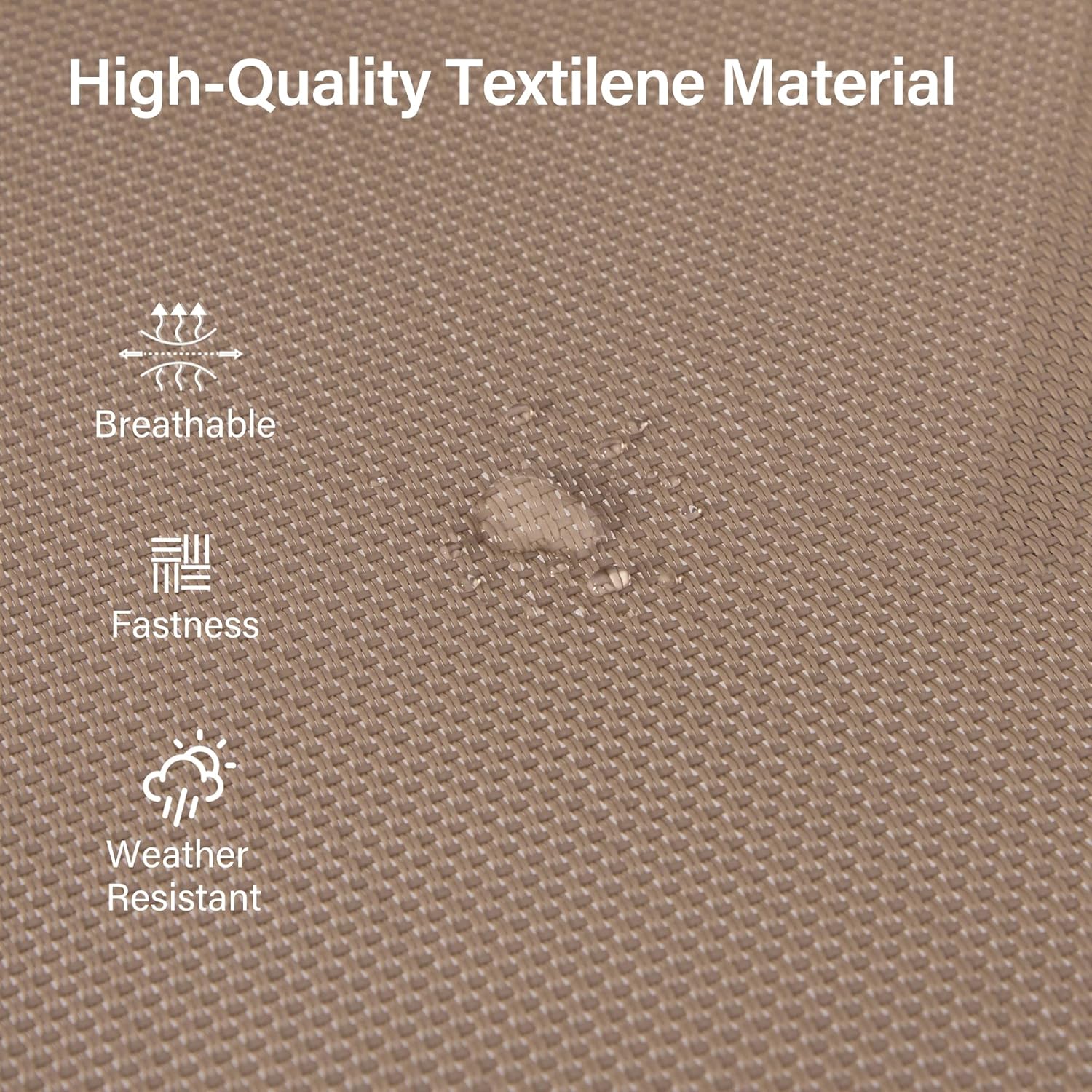 LAUSAINT HOME 5 Pieces Outdoor Dining Set, Patio Furniture Set of 4 Textilene Chairs with Square Metal Slatted Table with Umbrella Hole, Outdoor Table and Chairs Set for Backyard, Garden, and Poolside