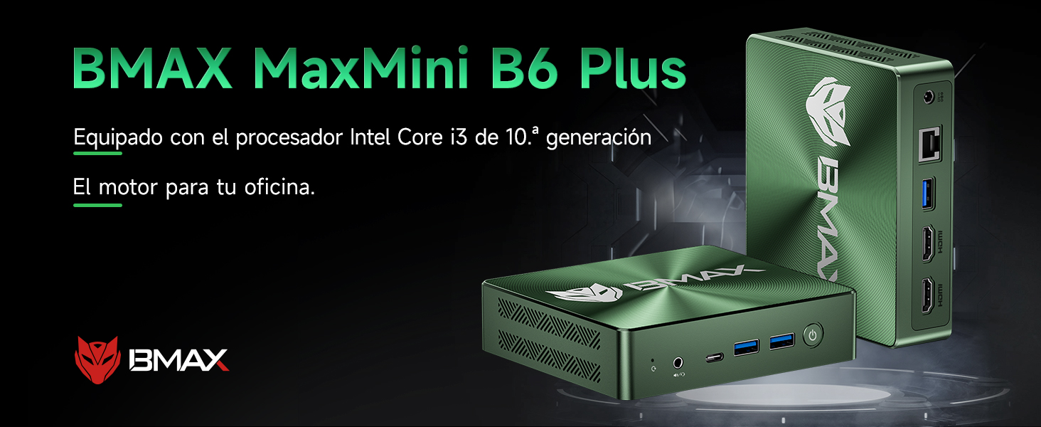 BMAX Mini PC B6 Plus, Intel Core i3-1000NG4(hasta 3,2GHz), 12GB