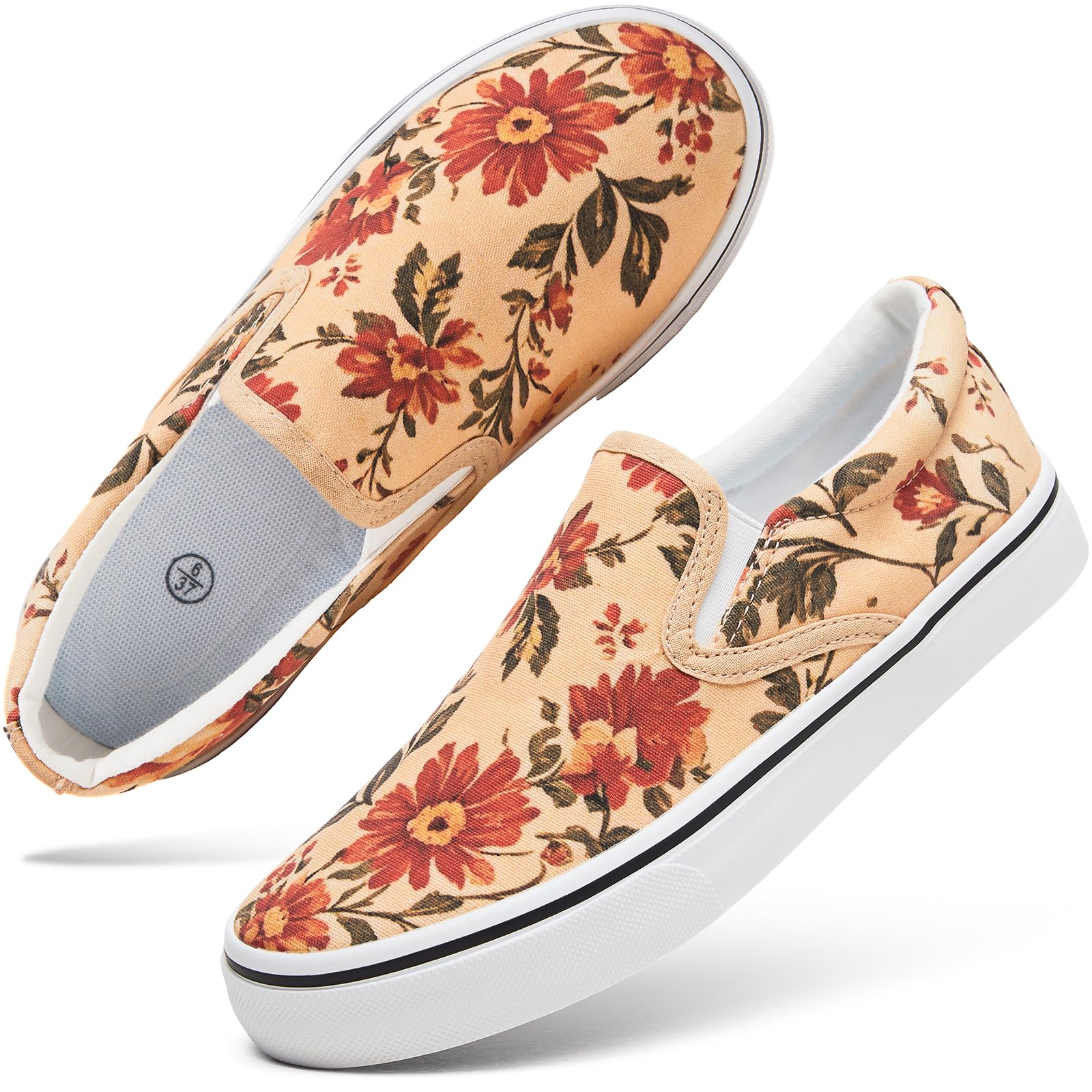 Women's Canvas Slip On Sneakers Non Slip Loafers