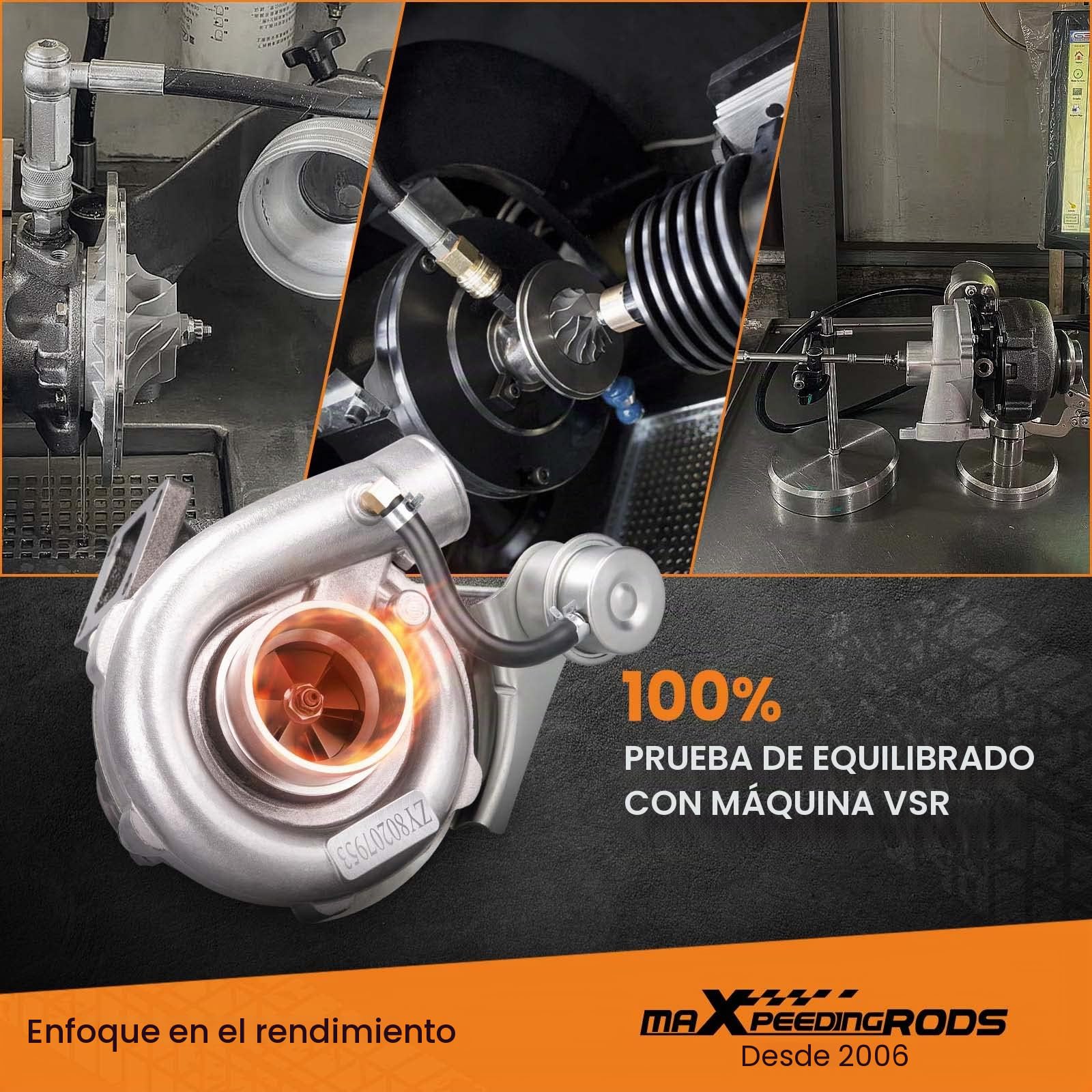 maXpeedingrods T3 T04E T3 0,63 0,5 a/r turbocompresor turbo universal | con banda en V de 2,5 pulgadas