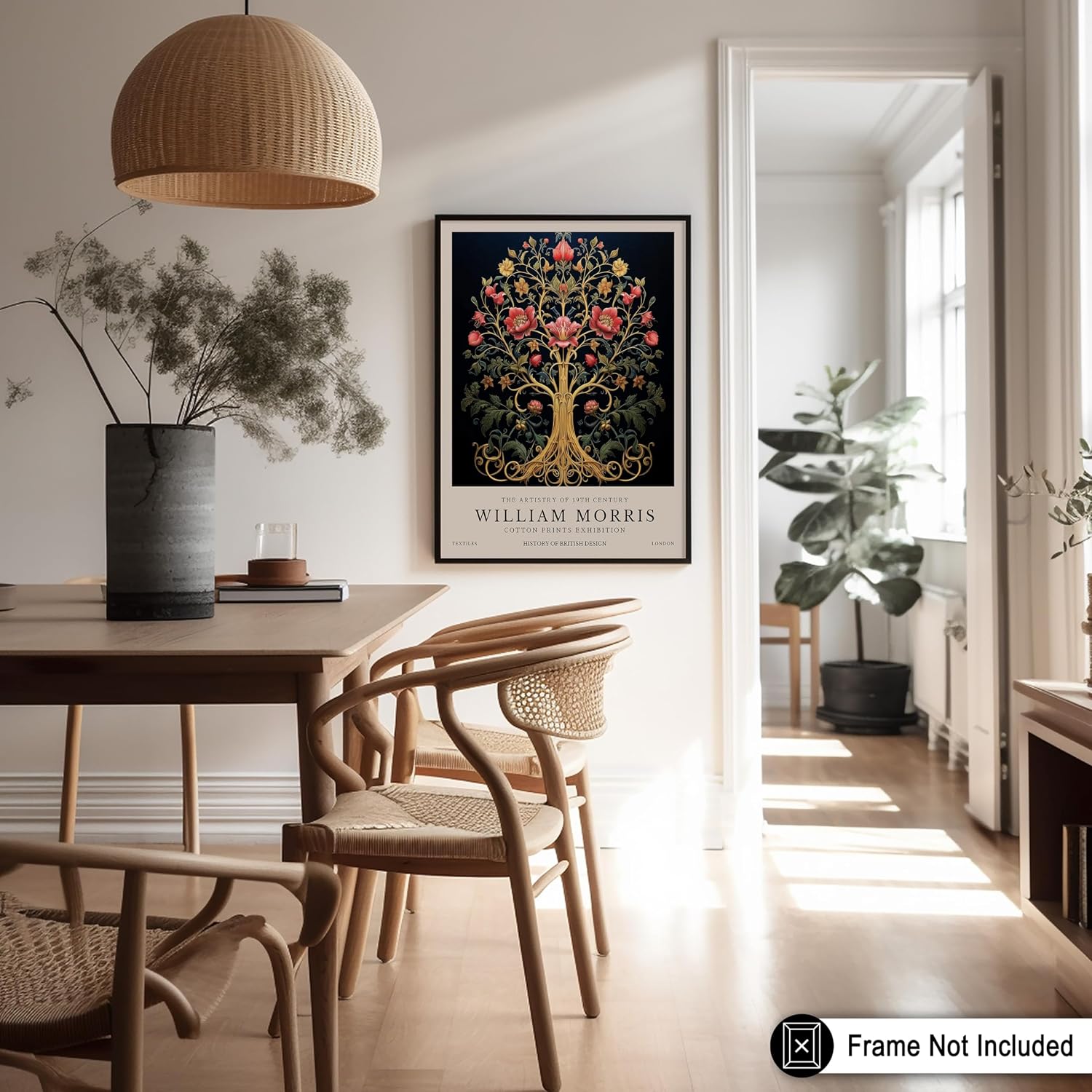 Poster Master Tree of Life Print - William Morris Poster - Flower & Tree Illustration - Botanical Exhibition Wall Design - Floral Artwork - Aesthetic Decor - 8x10 UNFRAMED Wall Decor