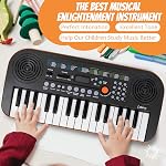 Kmise, Mini Piano 32 Key Small Portable Digital Electronic Keyboard with 30 Demo Songs Musical Gift, for Beginners Kids(No Power Cord Included) (MI3372-US)