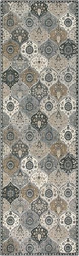 Miniatura 6 de Lahome Alfombra marroquí de pasillo de cocina, 2 pies 5 pulgadas x 8 pies, ultrafina, suave, lavable, oriental, antideslizante, alfombra de pasillo