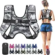 BAGAIL Comfort-Fit Weighted Vest for Woman, Even Weight Distribution, Faster Weight Loss, No-Chafe or Bounce for Walking & Running with Detachable Phone Pouch & Reflective Stripes (Available 5-30lbs)