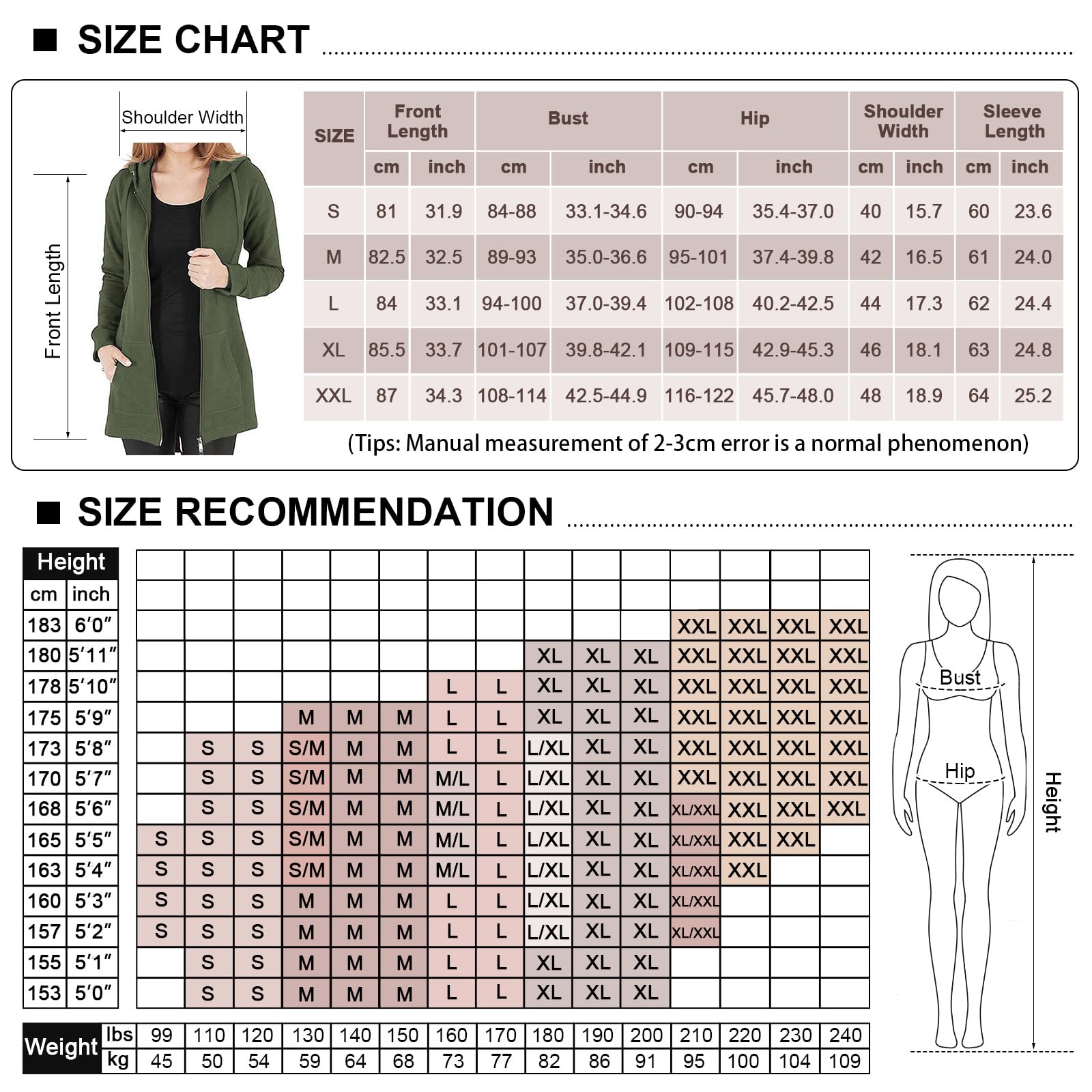 Tuopuda Donna Felpe con Cappuccio Giacca Elegante Scollo a V Top Manica Lunga Cardigan Felpe con Zip 2 Tasche Autunno Invernali Sweatshirt Cappotto Eleganti Pullover Hoodie Jumper