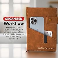Vista 4 de Promot Personalized Notebook - A5 Lined Leather Bound Journal for Writing Women Men - Hardcover Executive Notebook, Daily Journal, Travel Diary