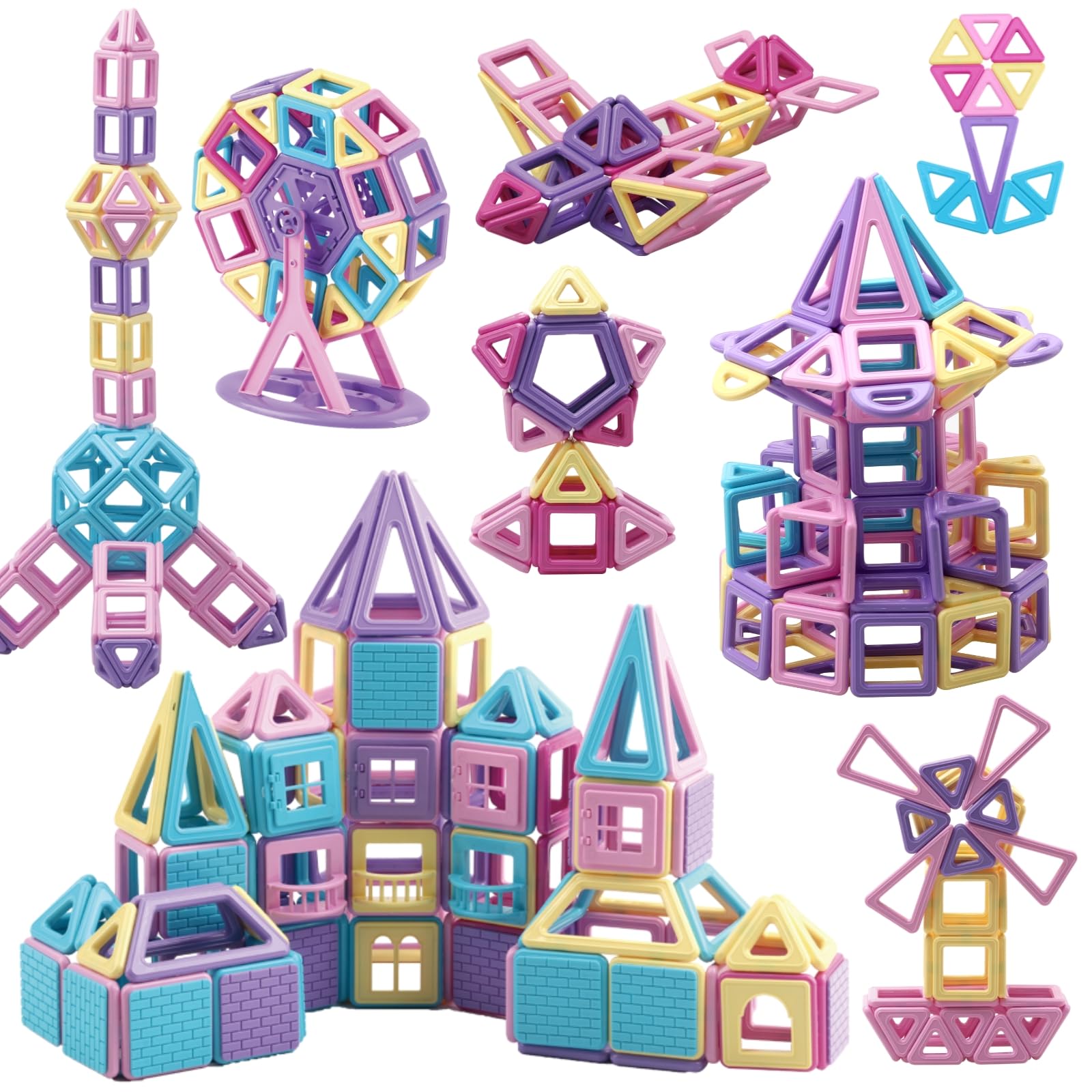 ASOK Mini Size 169PCS Magnetic Building Blocks Colorful Inspire Creativity Construction Kids Toys for 3+ 4 5 6 7 8 Boys Girls