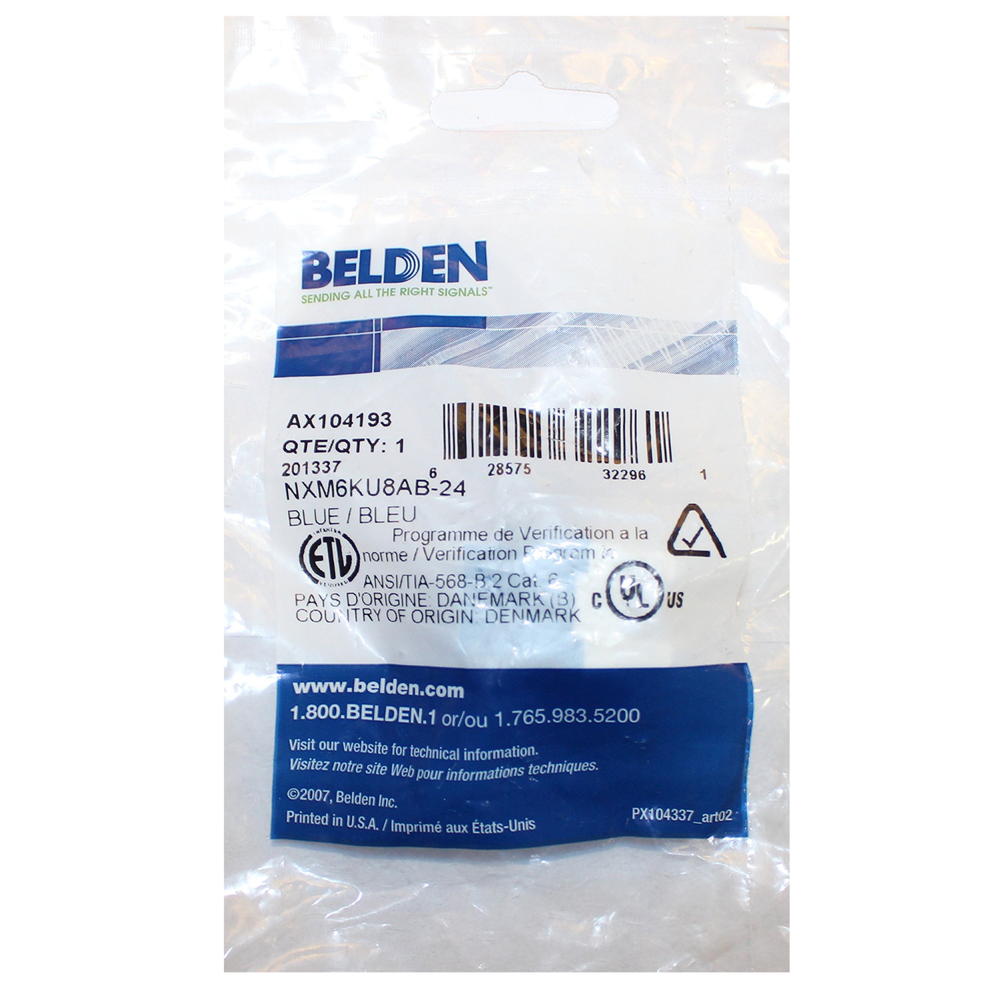 Amazon.com: Belden AX104193 1PORT, 8P8C, RJ45 Jack, CAT6, Panel