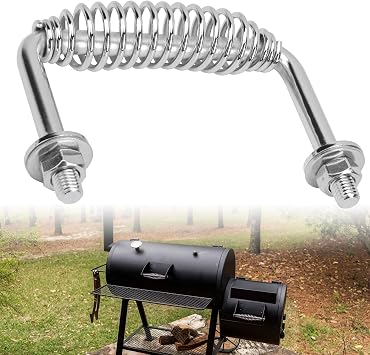 5-3/8" Spring Handle with 1/2" Seet Rod for BBQ Grills, Wood Stoves | Sturdy and Heavy Duty, Bolt on, Includes Hardware