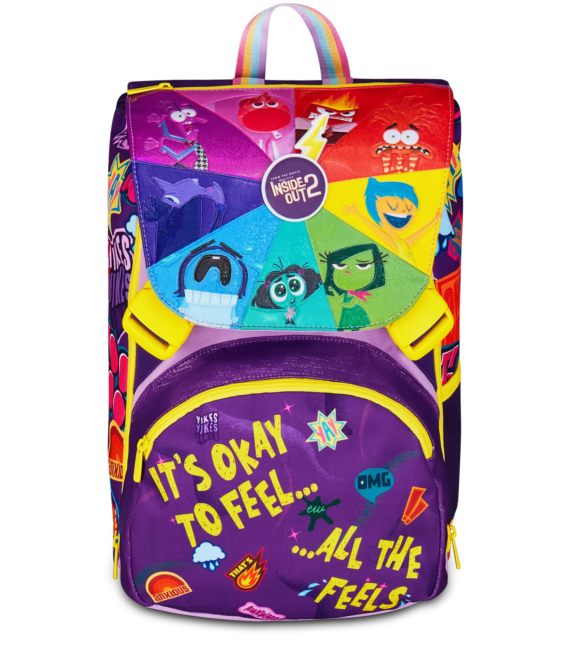 Seven Inside Out 2 Zaino Doppio Scomparto Estensibile,Viola, Maxi Capienza, Schienale Preformato, Zaino Scuola Elementare e Media, Bambina e Ragazza