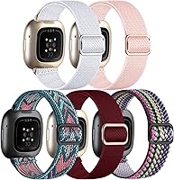 Vista 11 de Adorve Bandas elásticas de nailon compatibles con Fitbit Versa 3/Versa 4/Sense/Sense 2 para hombres y mujeres, banda deportiva elástica ajustable