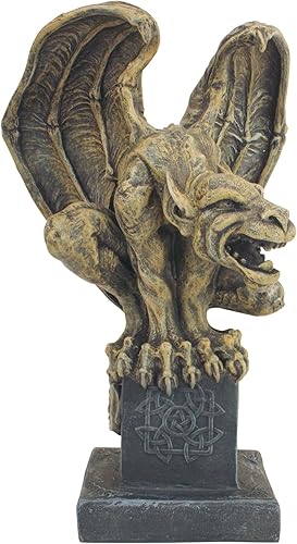 Miniatura 2 de Design Toscano Abbadon Gargoyle - Estatua gótica, 12 pulgadas, poliresina, piedra de dos tonos