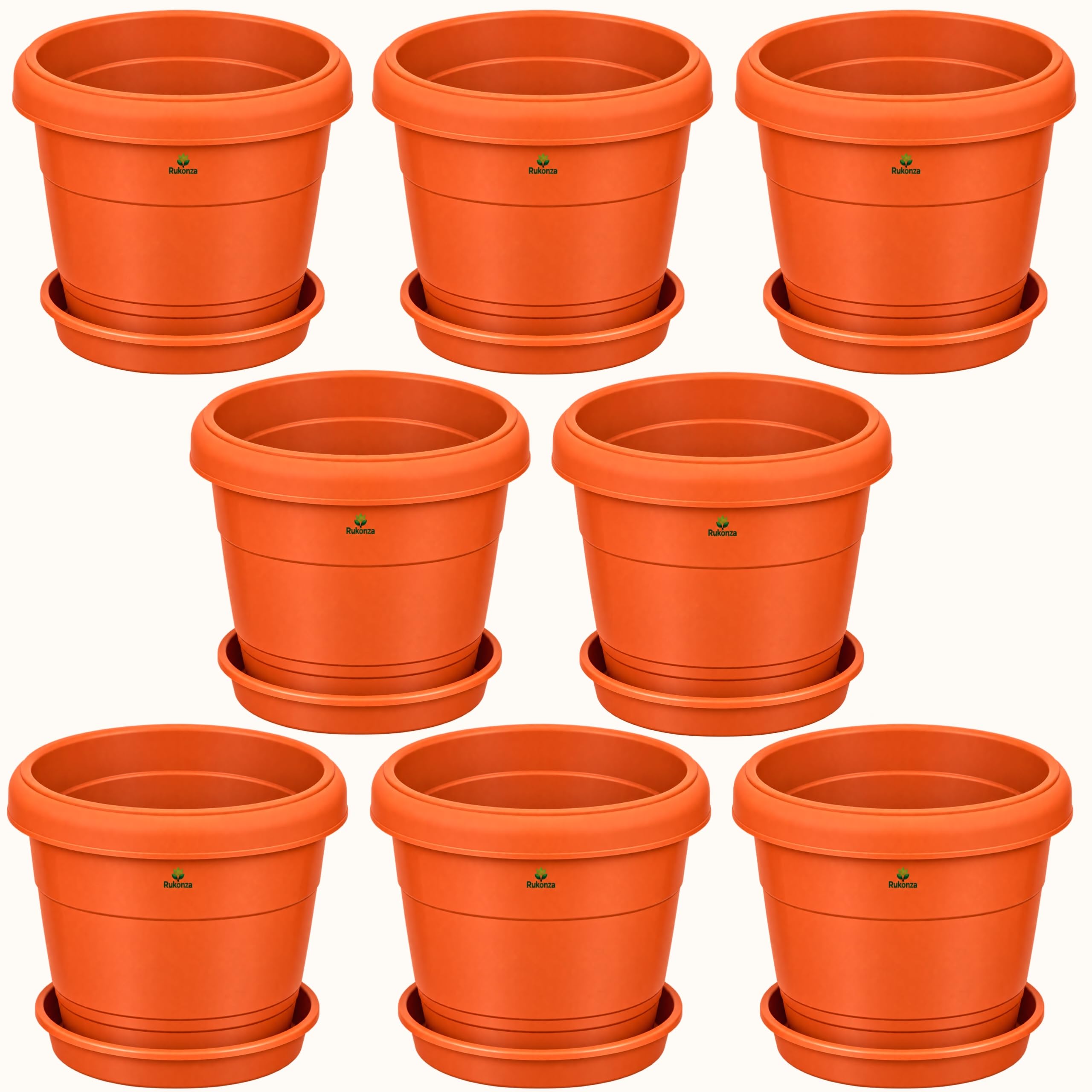 Rukonza Fiber Tower Planters - 4 Pack, White Marble -12 Rukonza Fiber Tower Planters - 4 Pack, White Marble -12