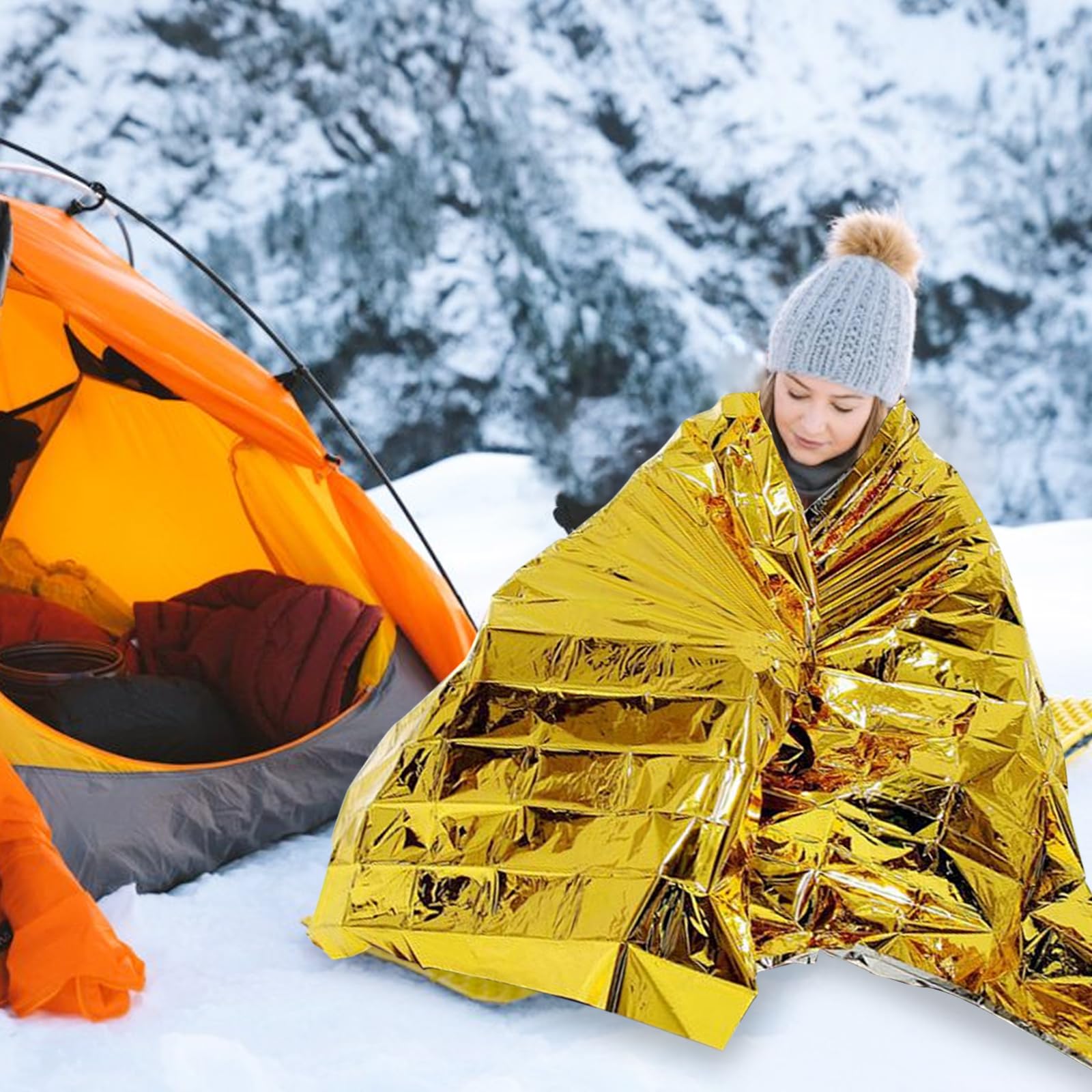5 Couvertures de Survie Thermique Urgence (130 x 210 cm), Couverture d'urgence pour l'extérieur, Idéal pour Camping, Randonnée, Premiers Soins