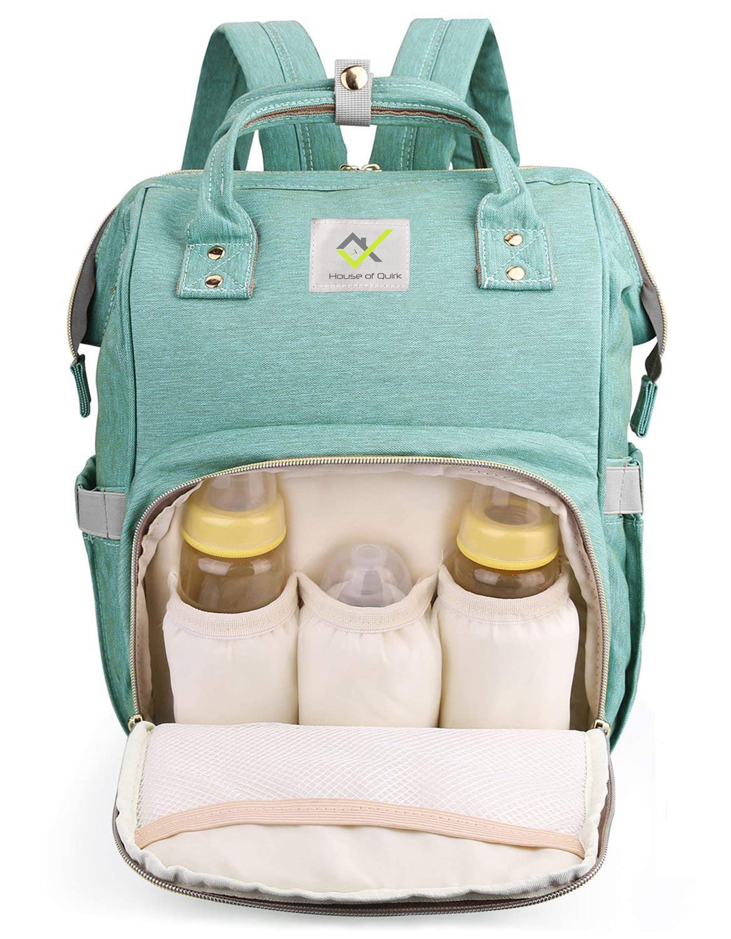 House of Quirk Baby Diaper Bag Maternity Backpack (Green)-picture-20