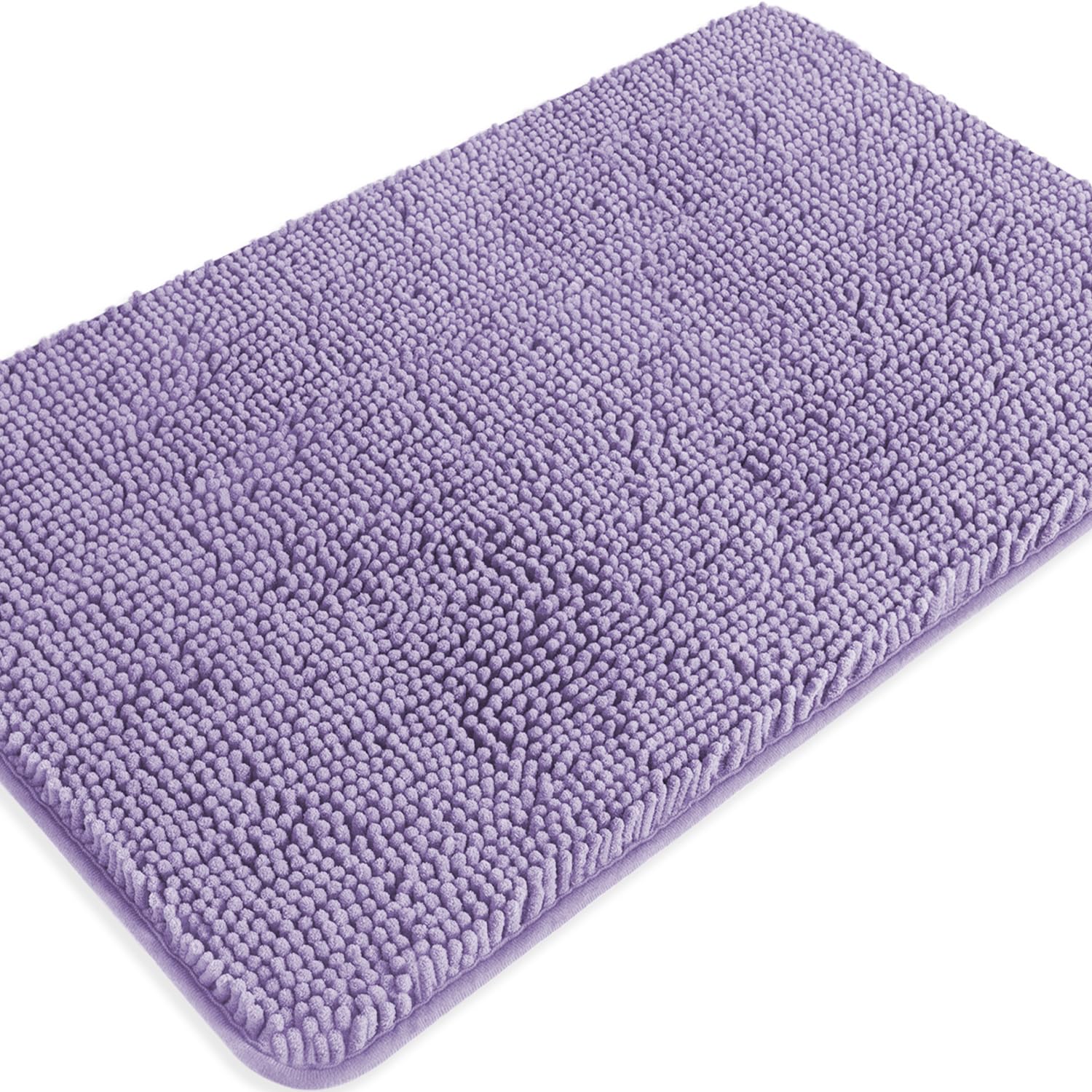 PureSwan Lavender Bathroom Rugs – Absorbent and Washable Bath Mat, Non-Slip, Thick Soft Chenille Bath Rugs for Bathroom Floor, Shower, Sink - 20" x 32