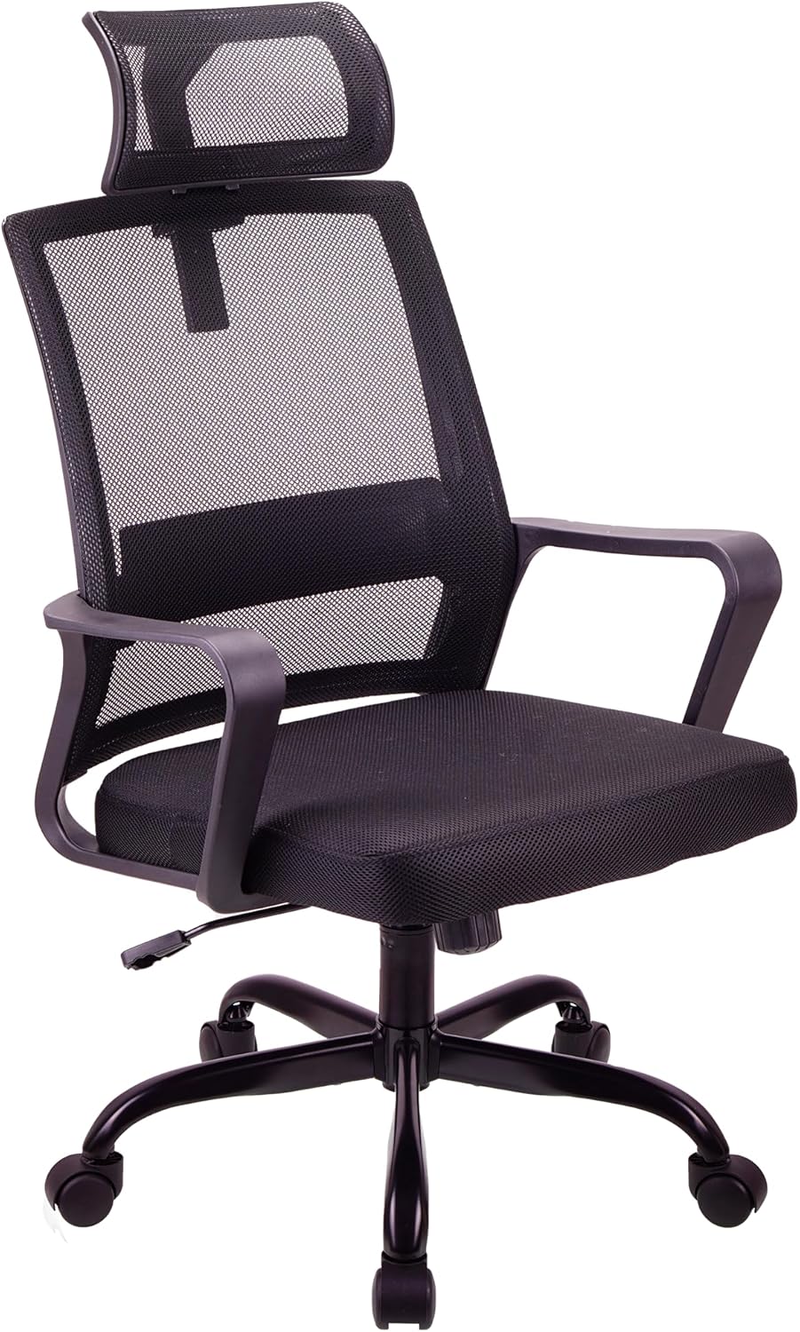 T-THREE. Adjustable headrest Office Chair Ergonomic Mesh Swivel Chair Office chair Desk Chair Lumbar Support Height Adjustable 360°Swivel Rocking Function Mesh Back Seat For Home Office(Black)