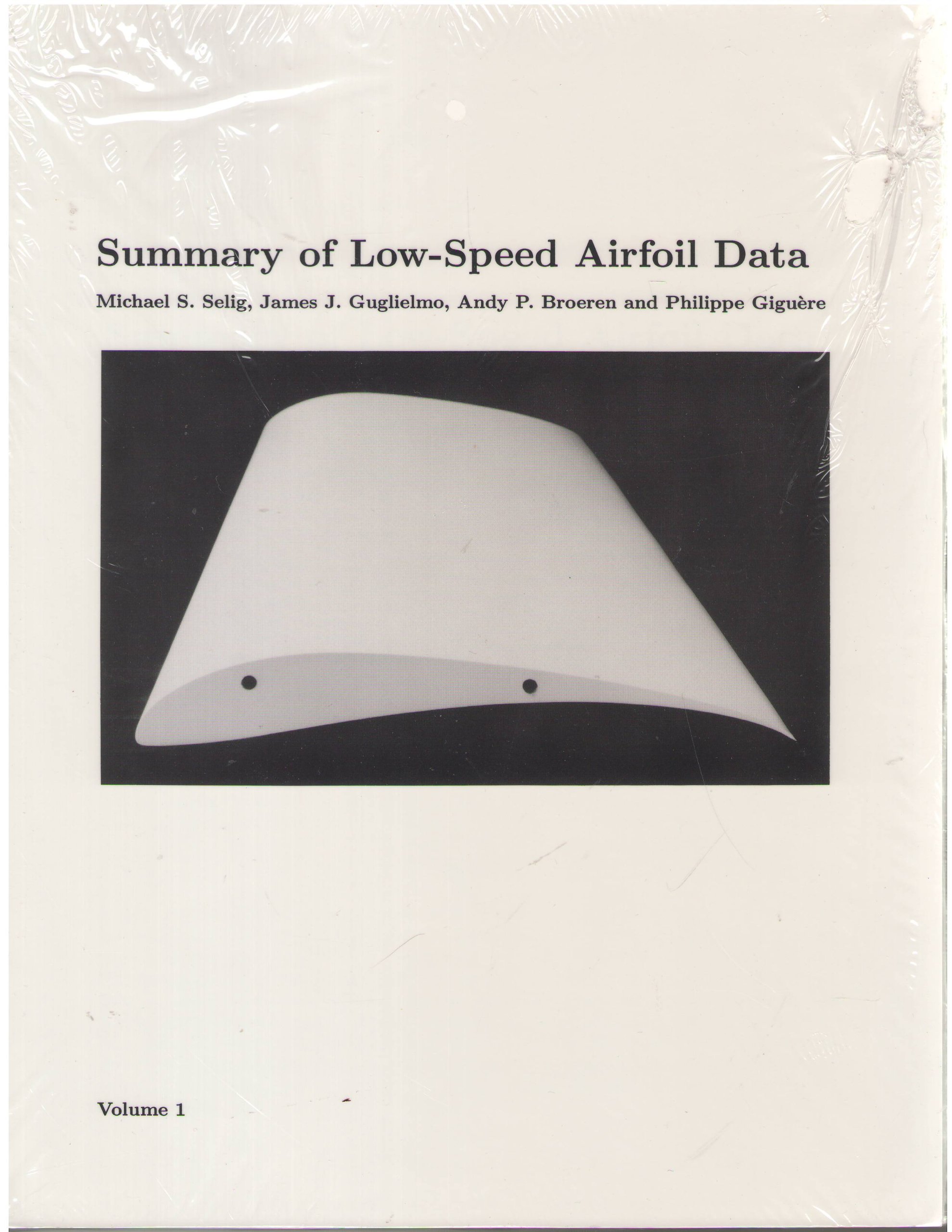 Buy Summary of Low-Speed Airfoil Data - Vol. 1 — BookShops.in