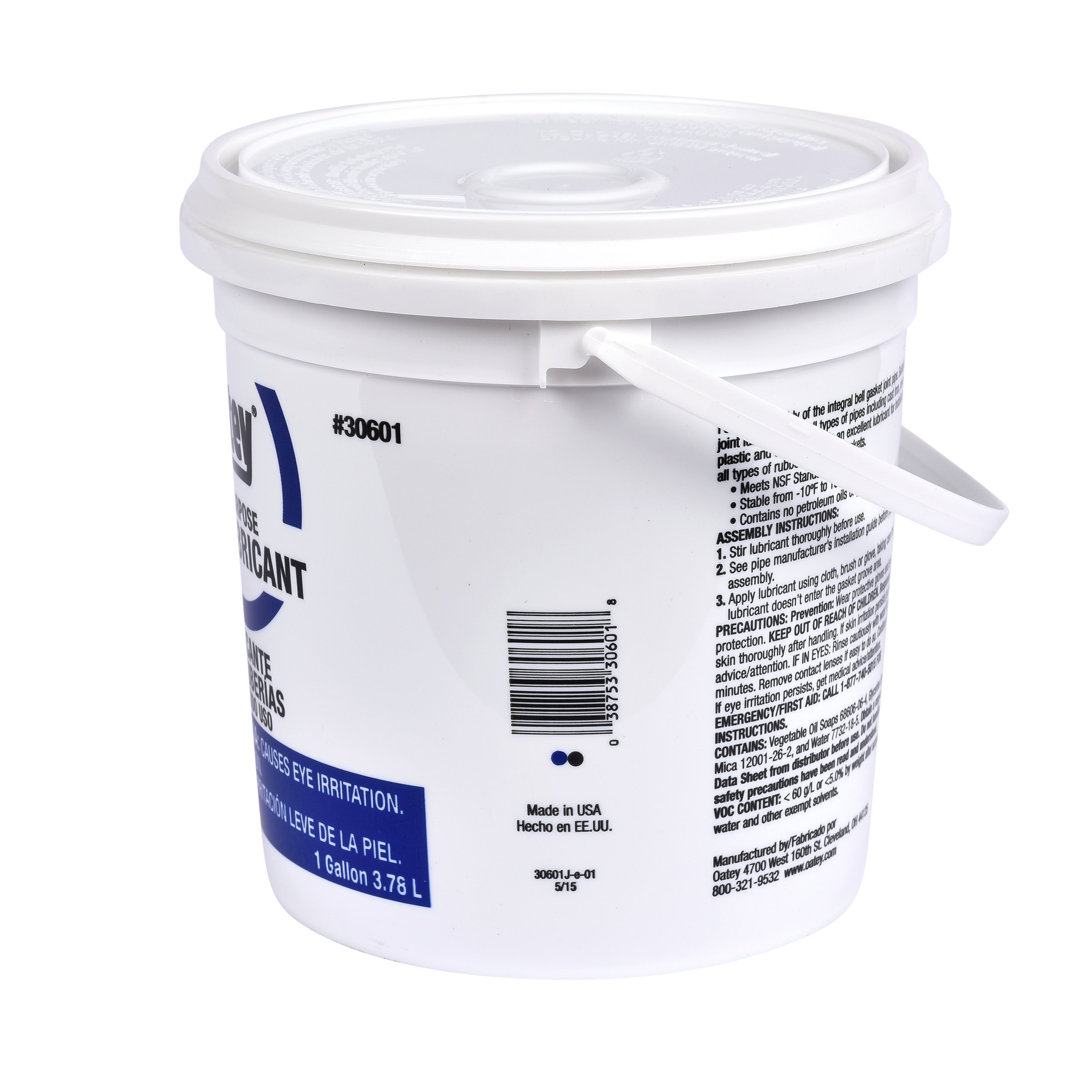 Oatey 30601 lubricante, para juntas de goma, galón