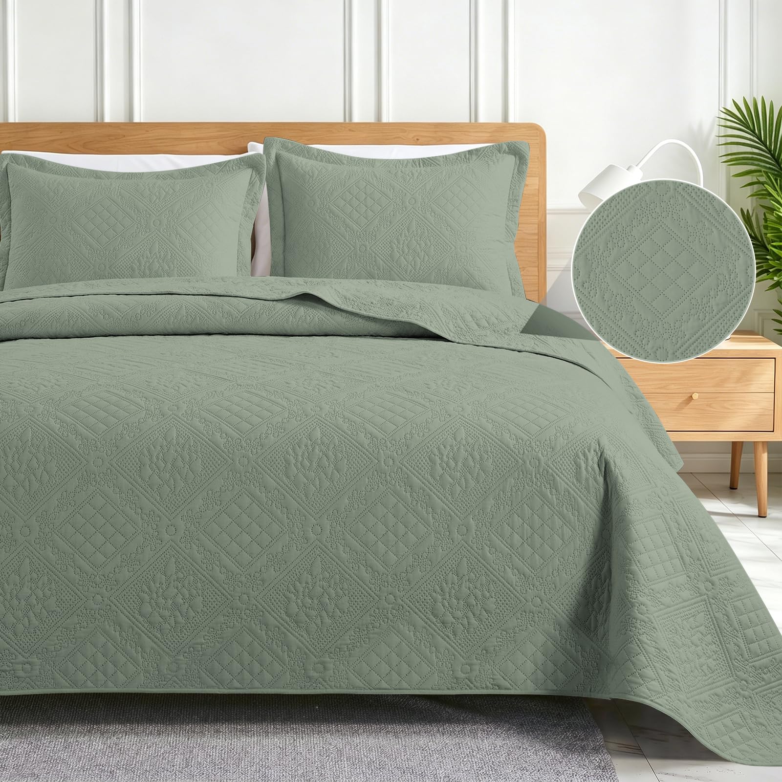 Verano Colcha para Cama, 180x260cm, Suaves Colcha Cama, Cubrecama Multiusos, Moderna Cubrecama, Cubrecolcha De Microfibra, Suave Y Ligera, para Todas Las Estaciones, Verde Claro