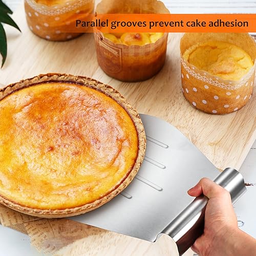 Miniatura 7 de Soporte para tartas Pala de pizza Bandeja de pastel de acero Levantador de pasteles Herramienta para hornear Levantador seguro para pasteles Pizza