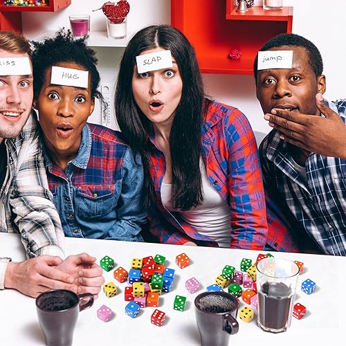 Miniatura 14 de 36 piezas de 0.748 in juego de dados de fiesta temática de casino acrílico grandes D6 opacos a granel para juegos de mesa, suministros de fiesta