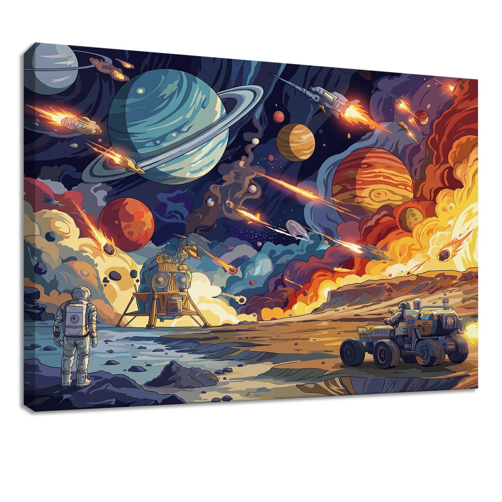 Générique Cartoon Space Mały obraz Dekoracja ścienna, 90 x 60 cm