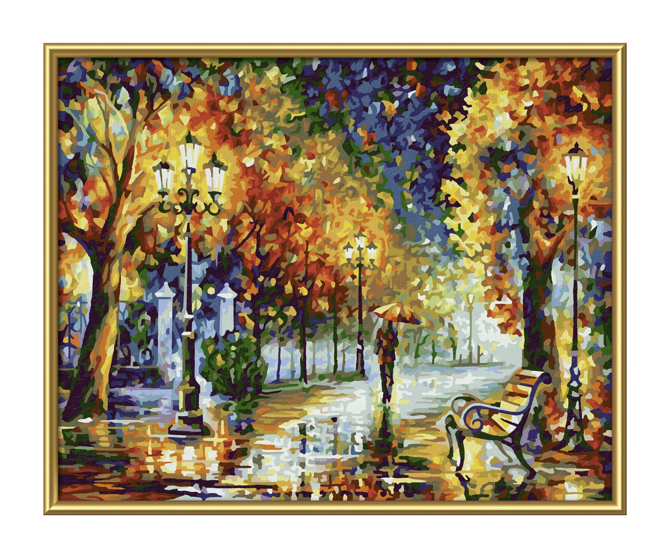 Schipper 609240910 Malowanie według numerów – spacer jesienią – malowanie obrazów dla dorosłych, łącznie z pędzlem i farbami akrylowymi, 24 x 30 cm