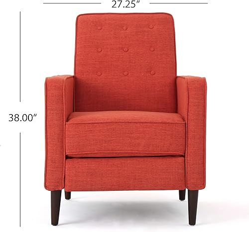 Miniatura 3 de GDFStudio Macedonia - Sillón reclinable de tela con respaldo copetudo, moderno Naranja (Muted Orange),Gris,https://www.amazon.com/dp/undefined