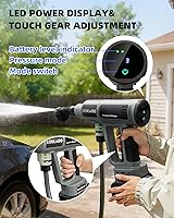 Vista 5 de Lavadora a presión inalámbrica 1080PSI portátil de alta presión para lavado de coches limpieza al aire libre, lavadora de mano con boquilla