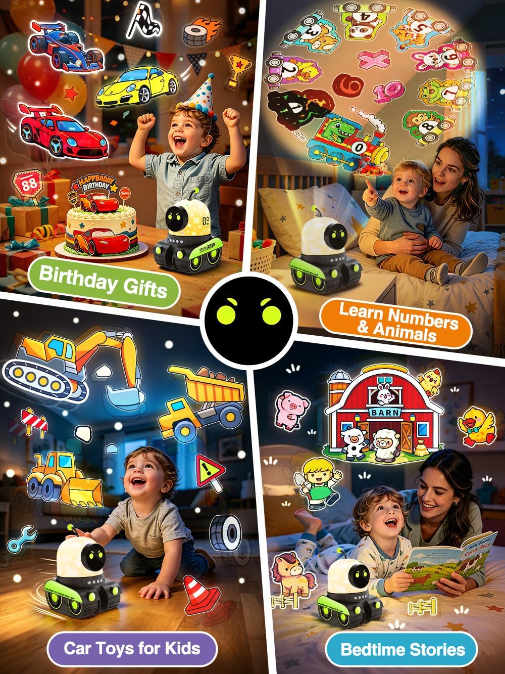 Train Star Projector Night Light Kids with 19 Films &15 Soothing Sounds