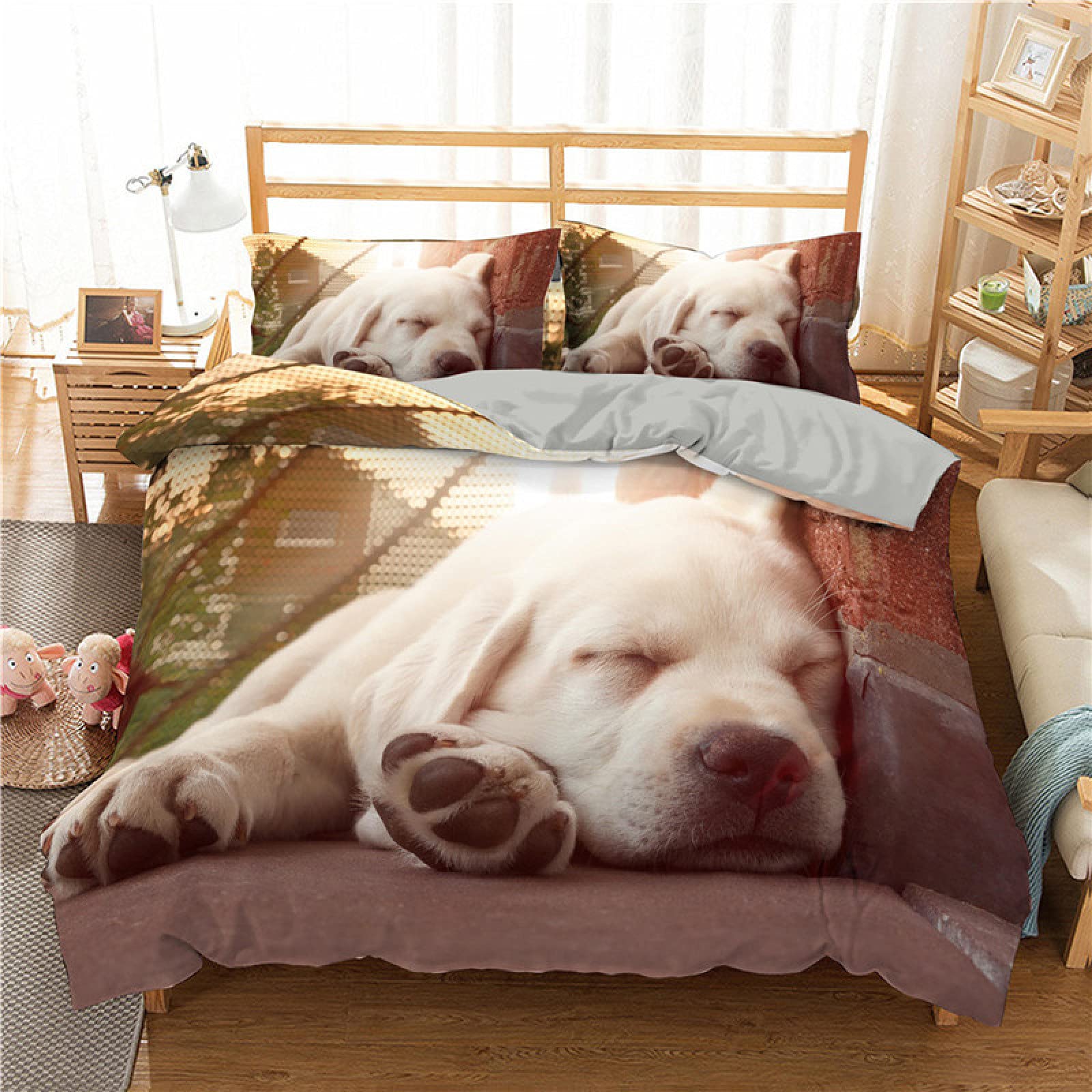 Housse de Couette 240x260 Microfibre Parure de Lit avec 2 Taies d'Oreiller