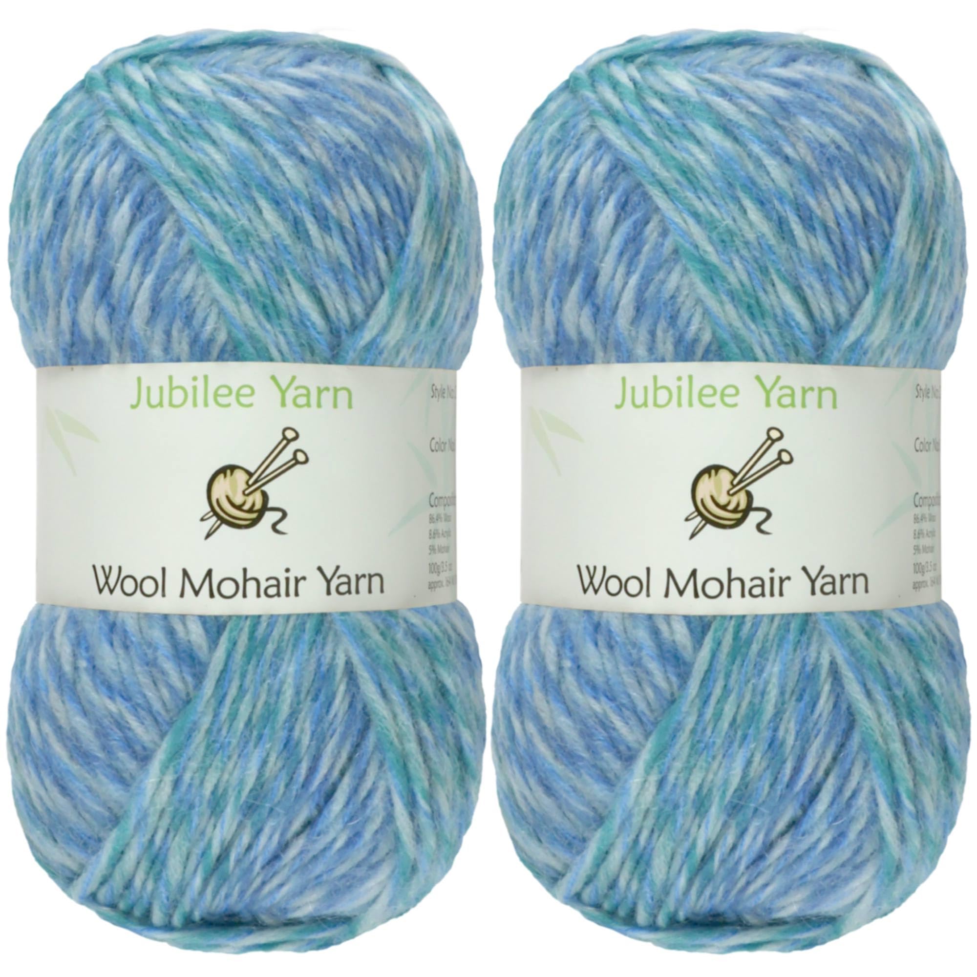Laine mohair tricot écheveau 100 g Bamboomn bleu fil à tricoter DIY
