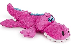 goDog Gators Squeaky Plush Dog Toy, Protect Your Pet's Teeth with Chew Guard Technology