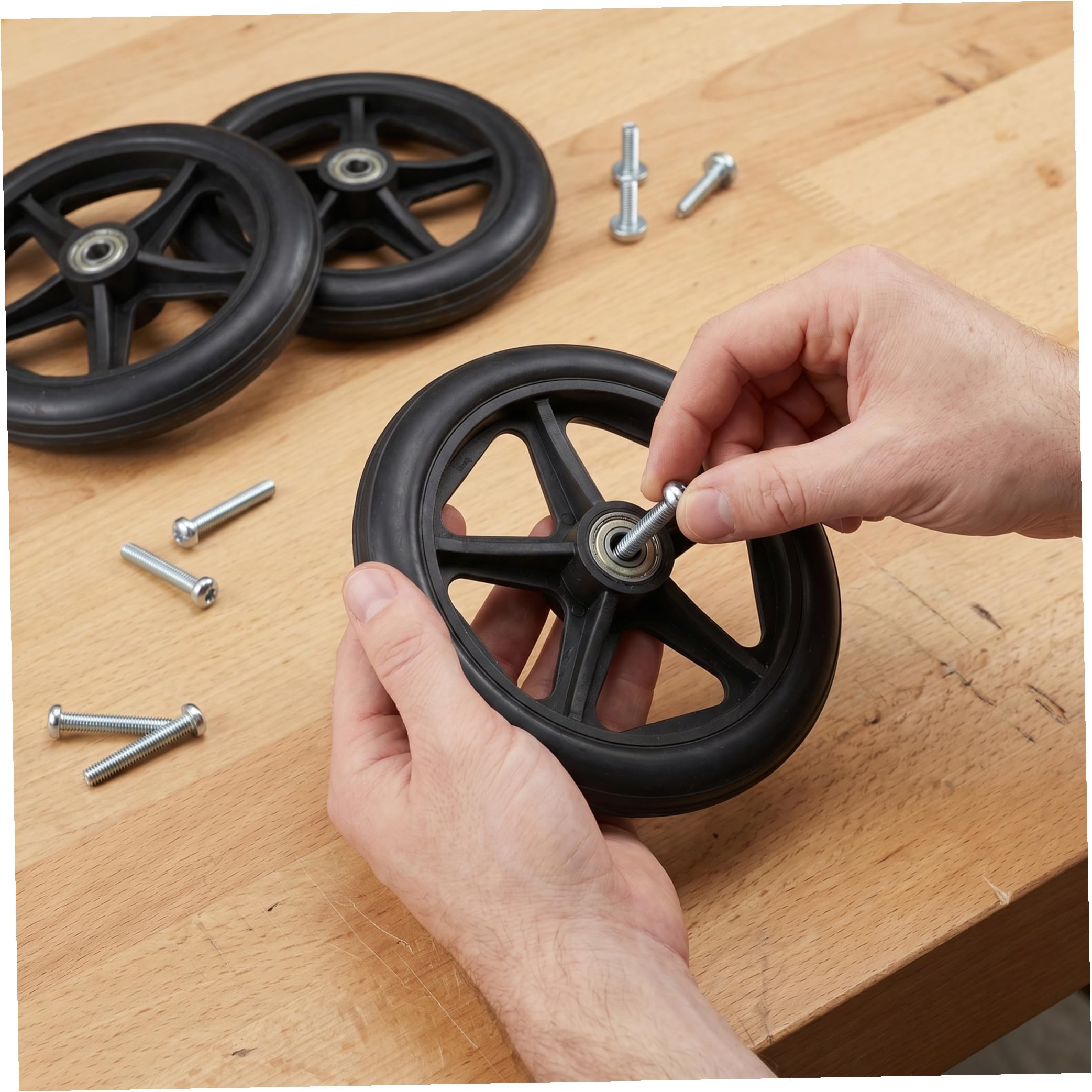 Abaodam Juego de Repuesto para Andador con Rodamientos y Tornillos Preinstalados, Material Abs y Acero, Diseño Seguro para Superficies Planas Interiores y Exteriores
