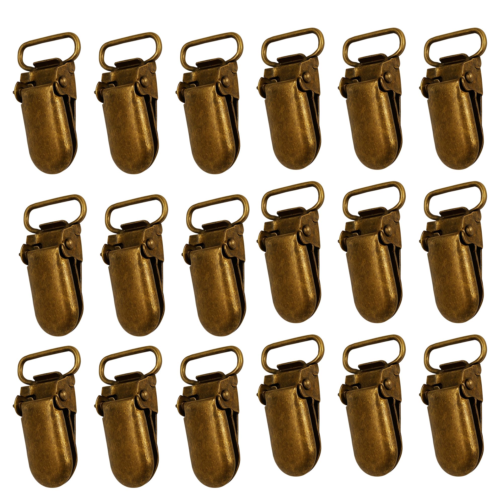 Trimming Shop 25mm Metal Suspender Clips for Elastic (Bronze - 50pcs)