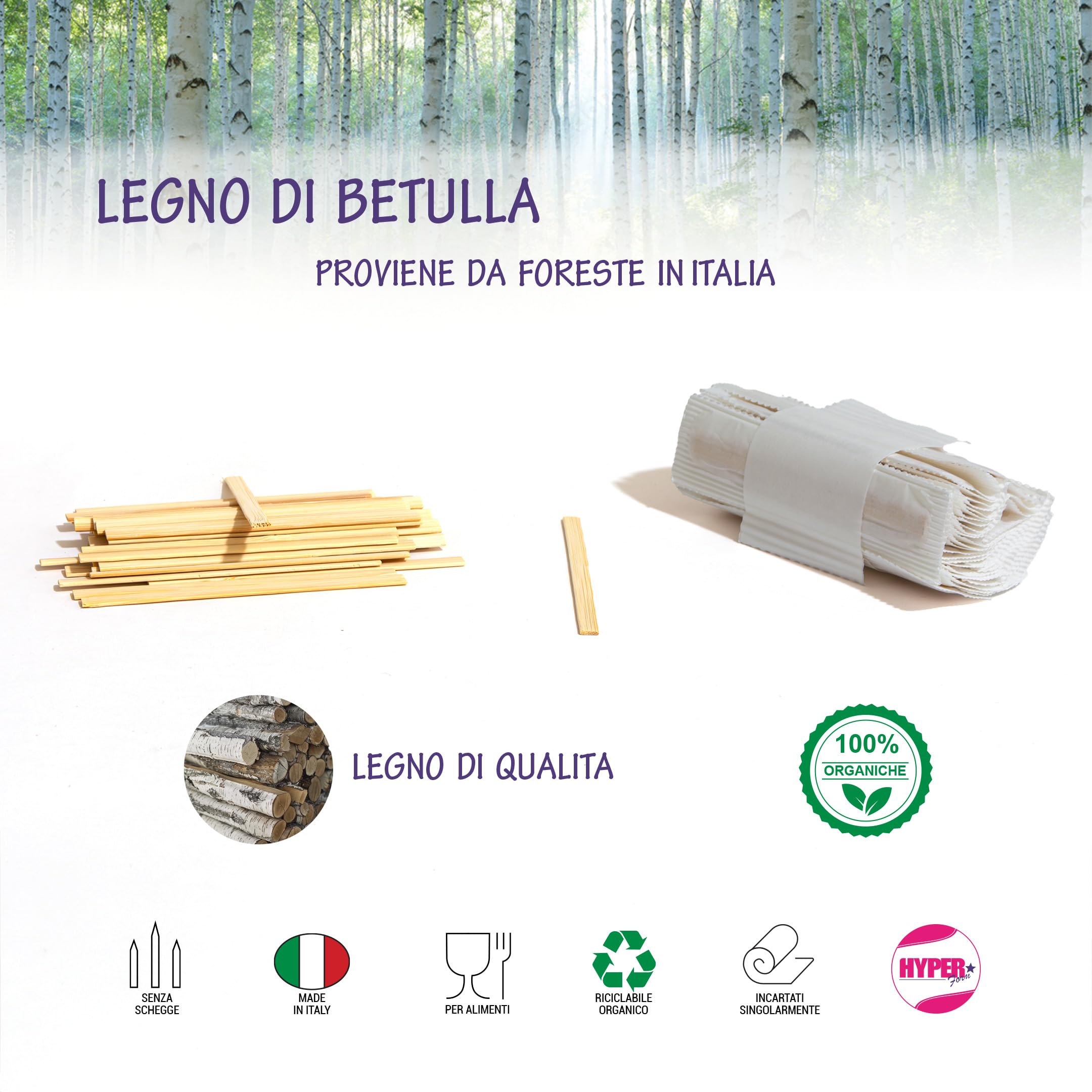 Palettine In Legno Di Betulla Monouso - 200 Pezzi Per Caffè, Gelato Artigianale E Miscelazione - Foto 3