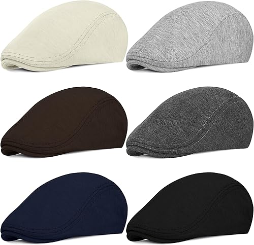 KUTTOR 6 Piezas Hombres Newsboy Gorras Gatsby Cabbie Conducción Caza Gorra Newsboy Gorra Plana Sombreros Irlandeses