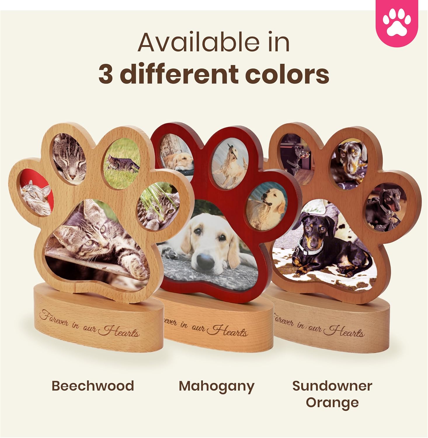 PAW PRINT PHOTO FRAME 8"x 9" Dog Memorial Gifts for Loss of Dog, Pet Memorial Gifts for Dogs, Custom Picture Frame with Pawprint Design, Pet Loss Sympathy Gift, Remembrance Keepsake Frame for Bereavement, Memorial, and Dog Lovers ( Mahogany) - Image 7