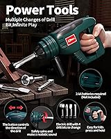 Vista 14 de Deejoy - Juego de herramientas con caja de herramientas y taladro de juguete electrónico, kits de construcción de simulación para niños de 3 a 5