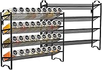 Vista 1 de Simple Trending 2 Pack 4 Tier Spice Rack Organizer,Stackable Kitchen Counter Shelves,for Cabinet,Countertop,Pantry, Door or Wall Mount, Metal