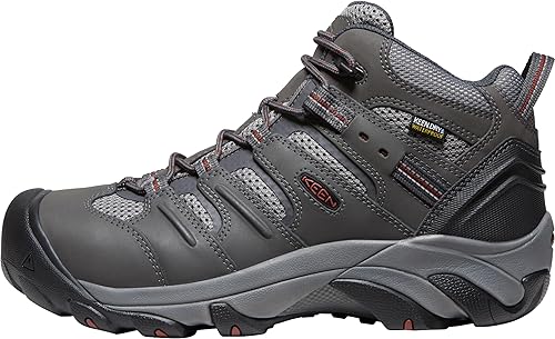 Vista 44 de KEEN Utility Botas de trabajo impermeables Lansing de altura media con punta de acero para hombre Mantillo/Shitake