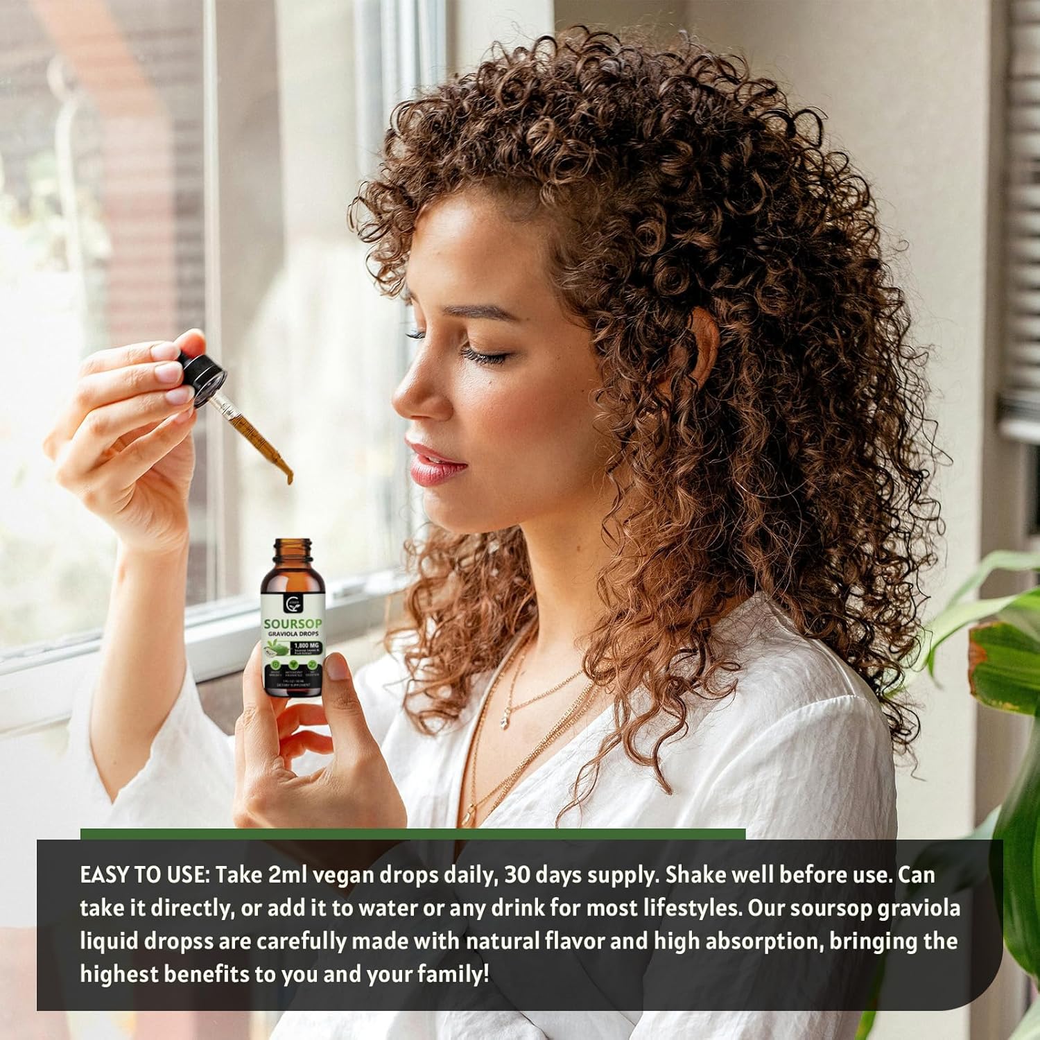 (2 Pack) Soursop Graviola Liquid Drops 1800mg, 98% Absorption Soursop Bitters Liquid for Cell Support & Regeneration, Immune Boost, Relax, Liver and Sleep, Herbal Goodness, Gluten Free, 1 Fl Oz
