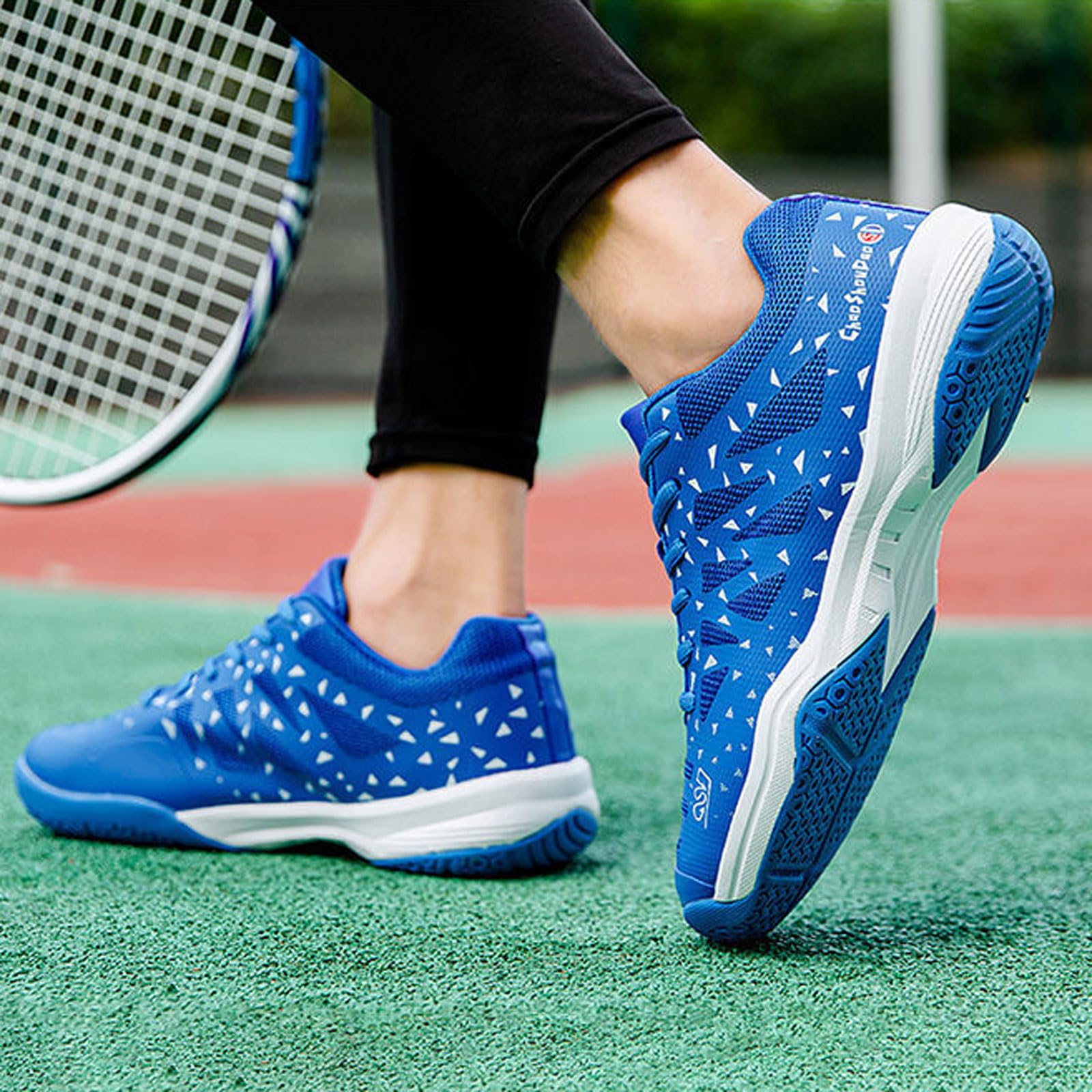 Chaussures de Badminton sans Couture,Chaussures De Tennis De Badminton,Chaussures de Squash,Antidérapantes,Confortables,Souples,Hommes Femmes,pour Pickleball Fitness Training,Tennis