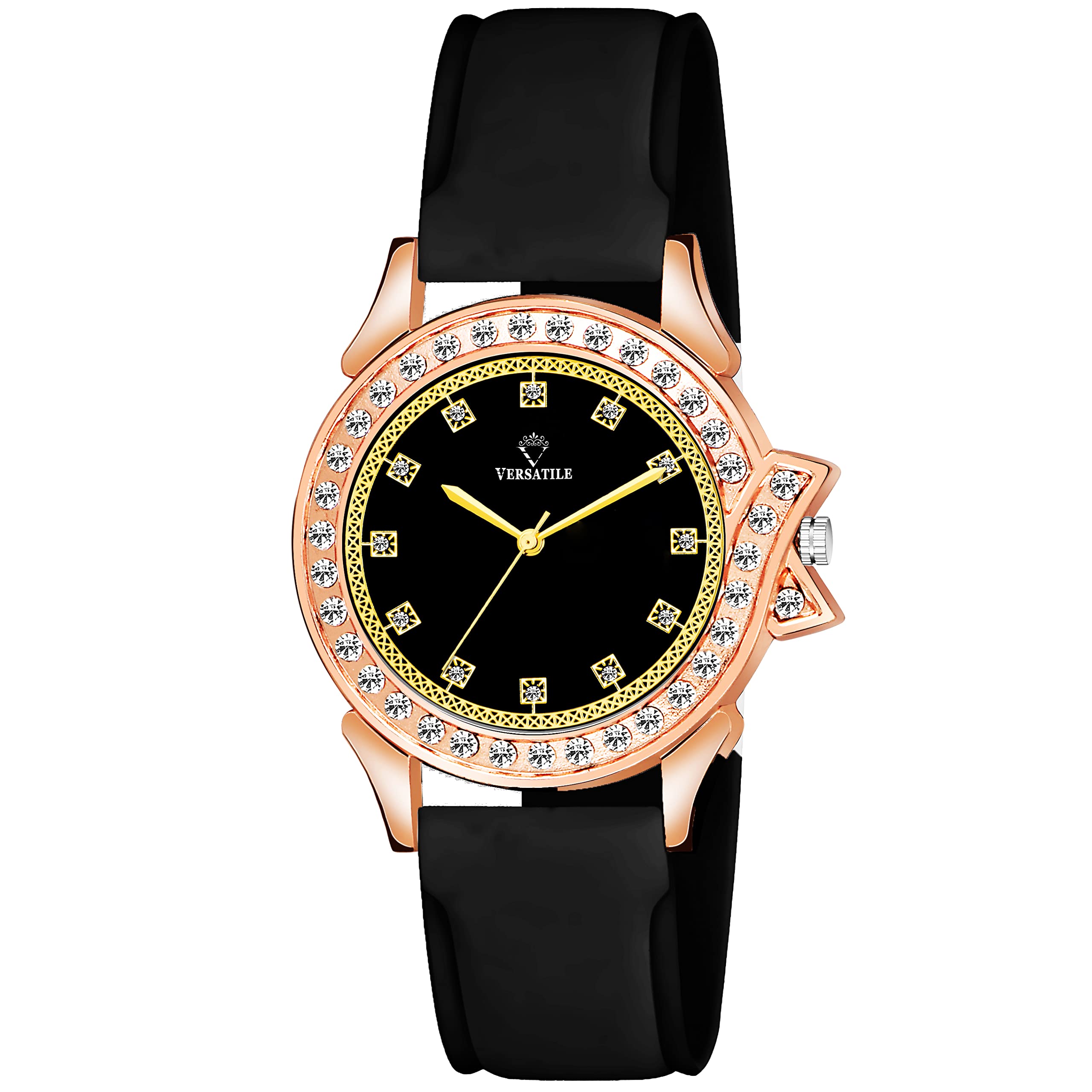Mikado Royal Gold Wrist Analog Watch with Black Silicon Strap for Women (B0B71TLMN6) Amazon Price History, Amazon Price Tracker